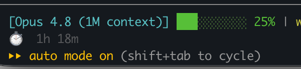 Claude Code 状态栏里的 context 占用进度条